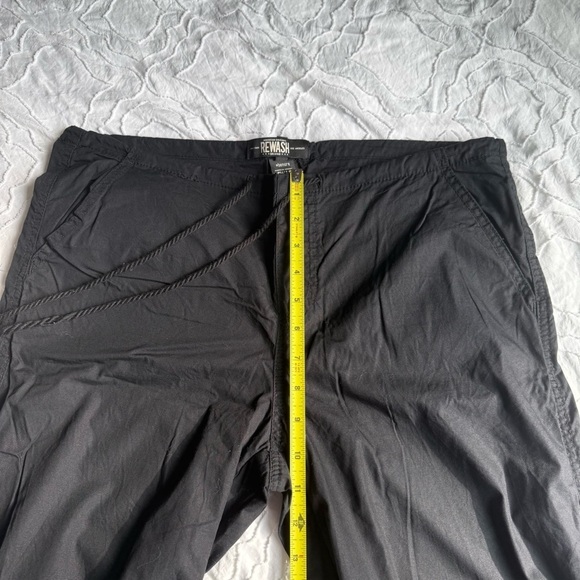 Rewash Black Cargo Pants with Jogger Cuff Tie Low Waisted - Picture 7 of 11